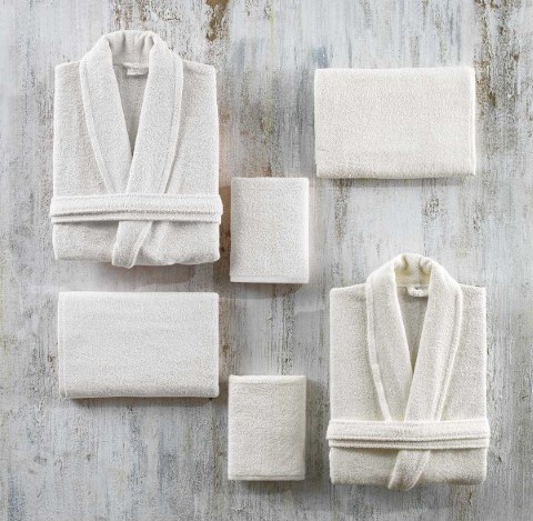 Bornoz Aile Seti 6 Parça %100 Pamuk Krem